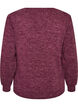 Jersey blouse with a V-neck and long sleeves, Dark Bordeaux, Packshot image number 1