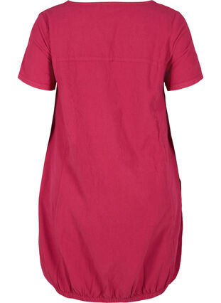 Short-sleeved cotton dress, Sangria, Packshot image number 1