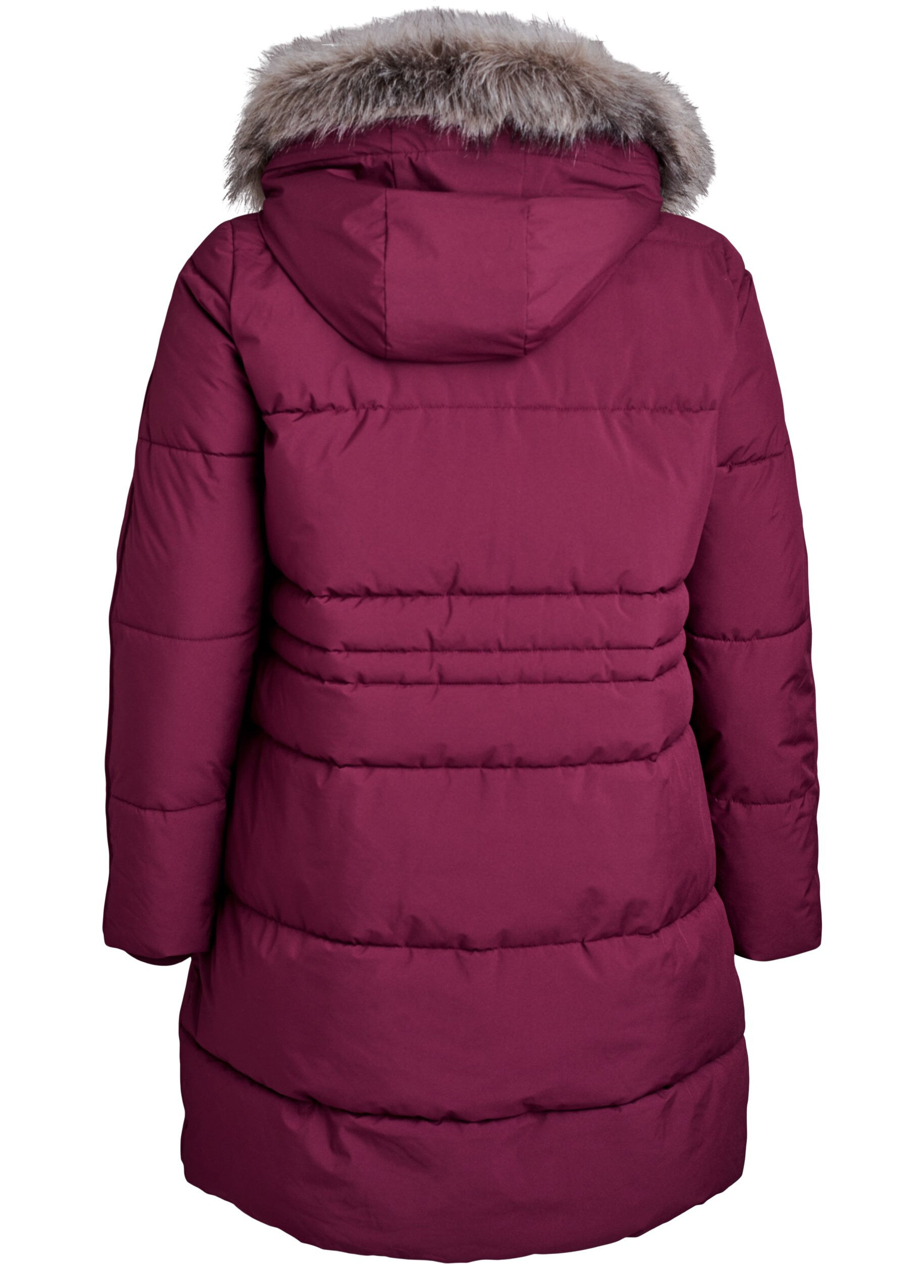 Zizzifashion Water-repellent parka with faux fur Collar, Dark Bordeaux, Packshot image number 1