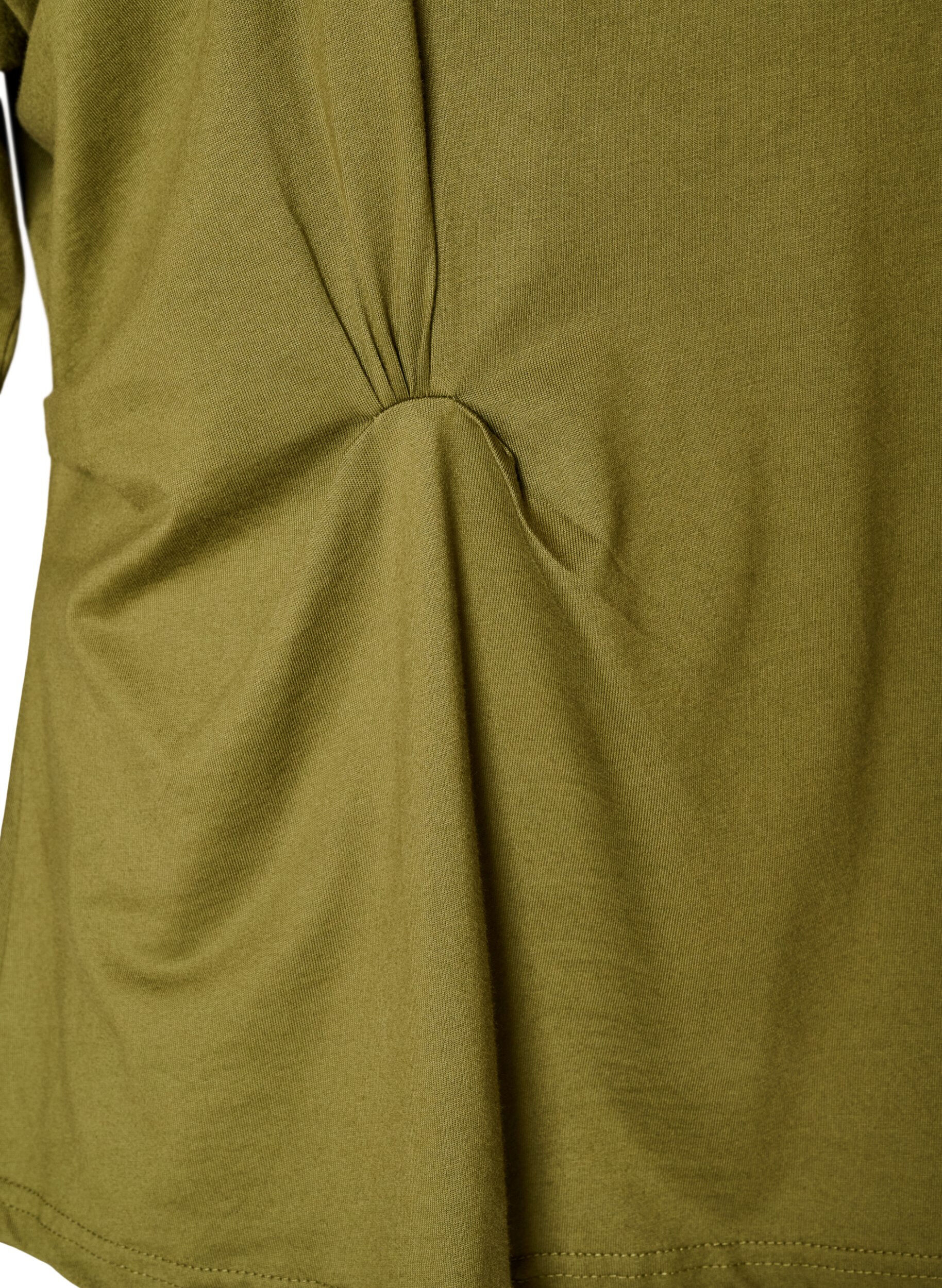 ZizzifashionT-shirt with draped detail, Green, Packshot image number 3