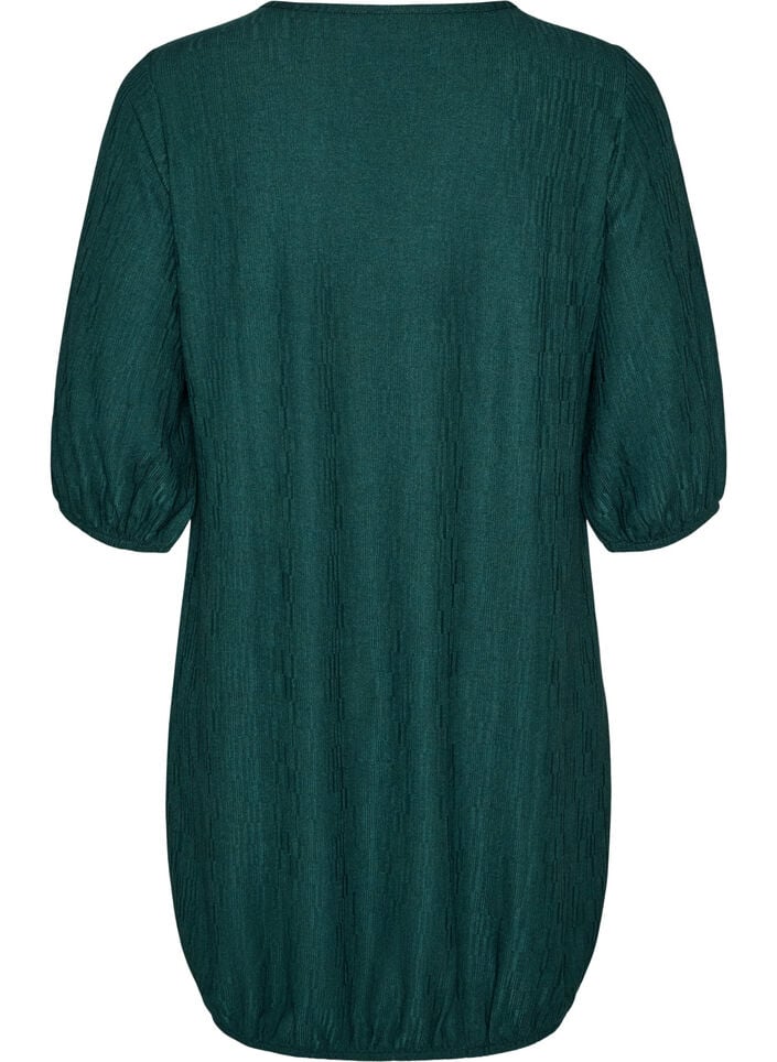 Dress with a balloon shape and structure, Green, Packshot image number 1