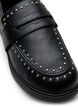 Wide fit - Leather loafers with studs, Black, Packshot image number 3