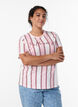 T-shirt with stripes and text print, Rose, Model image number 0
