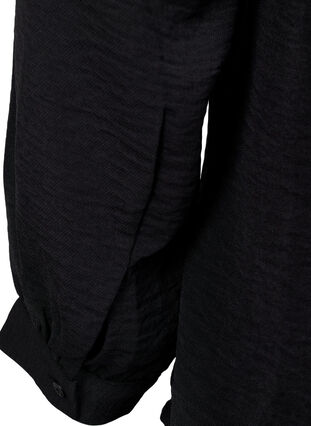 Long-sleeved blouse with v-neck, Black, Packshot image number 3