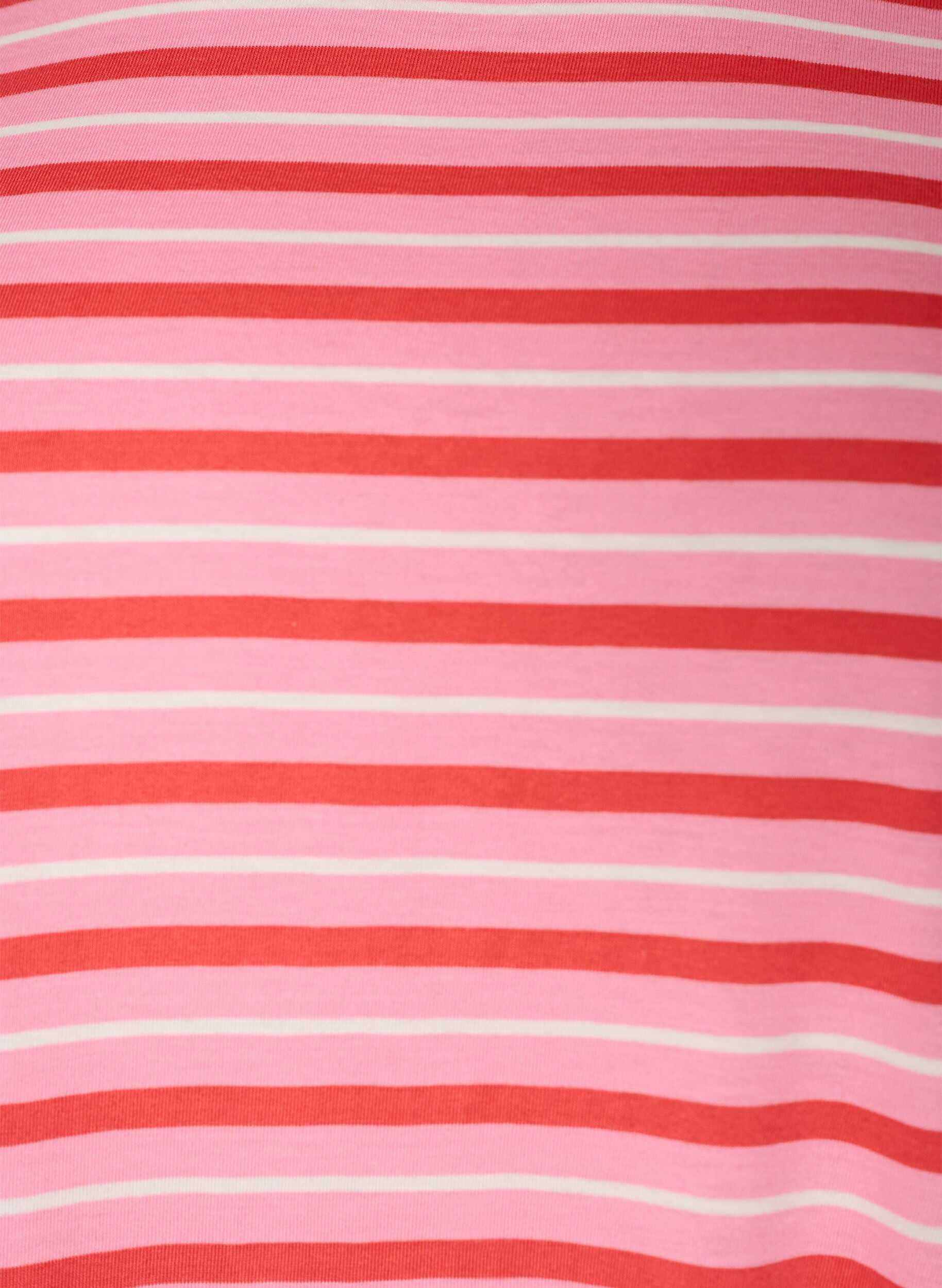 ZizzifashionLong oversized striped T-shirt in organic cotton, Pink, Packshot image number 2