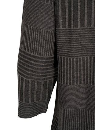 Blouse with 3/4 sleeves and striped pattern, Dark Grey Melange, Packshot image number 3