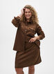 Short faux suede A-line skirt, Brown, Model image number 0