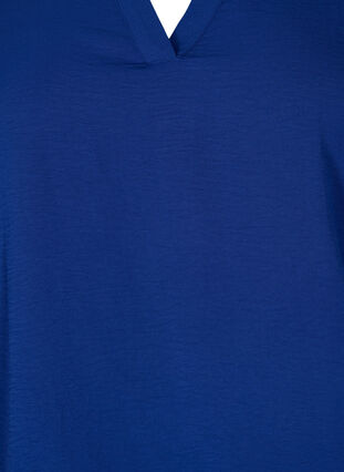 Blouse with smock and 3/4 sleeves, Blue Depths, Packshot image number 2