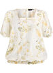 Floral print blouse with square neck, Yellow, Packshot image number 0