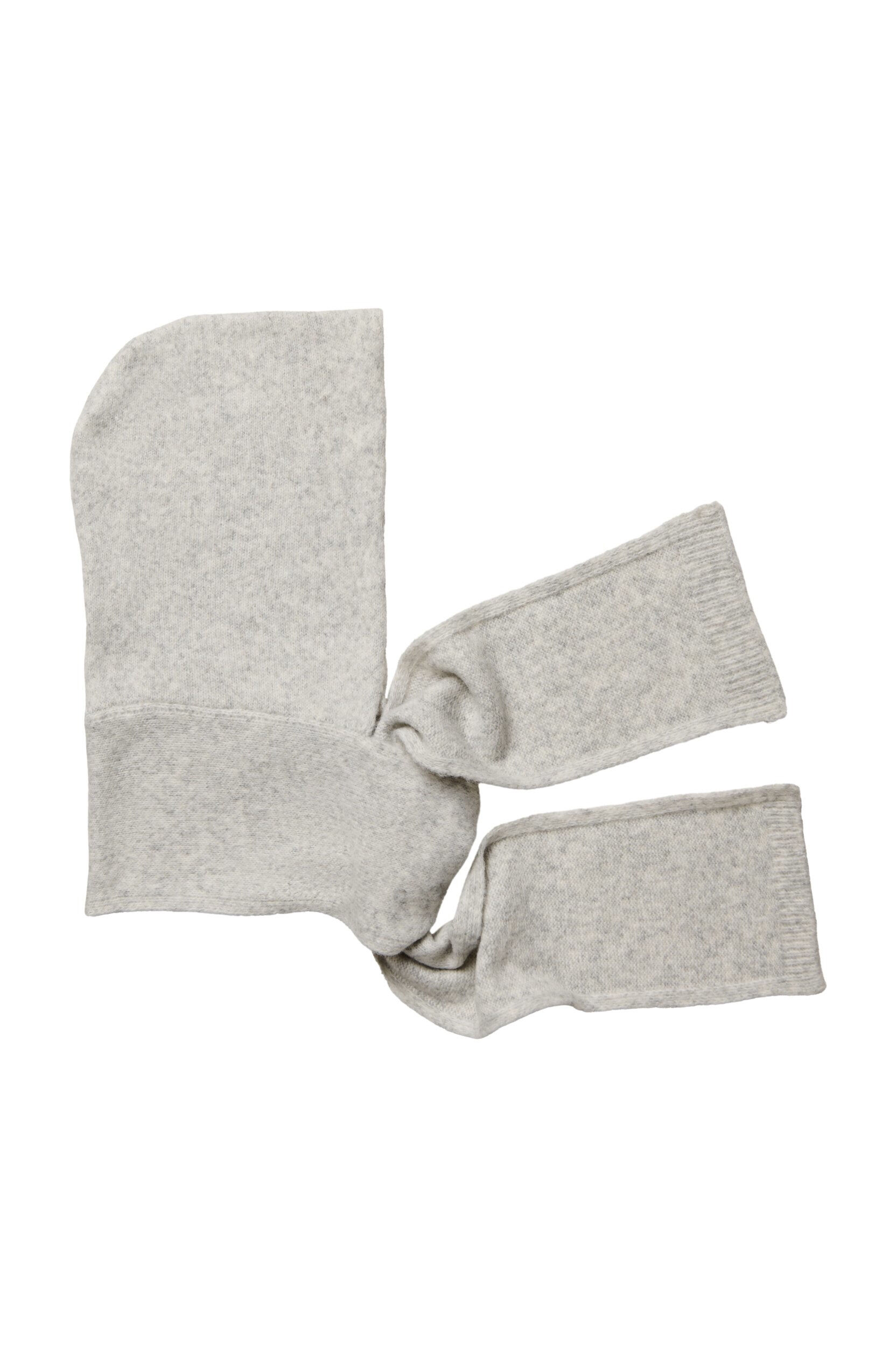 ZizzifashionKnitted hooded scarf, Grey, Packshot image number 0
