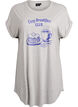 Short sleeve nightgown with text print, Grey, Packshot image number 0