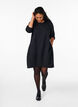 Cotton dress with balloon fit, Black, Model image number 1