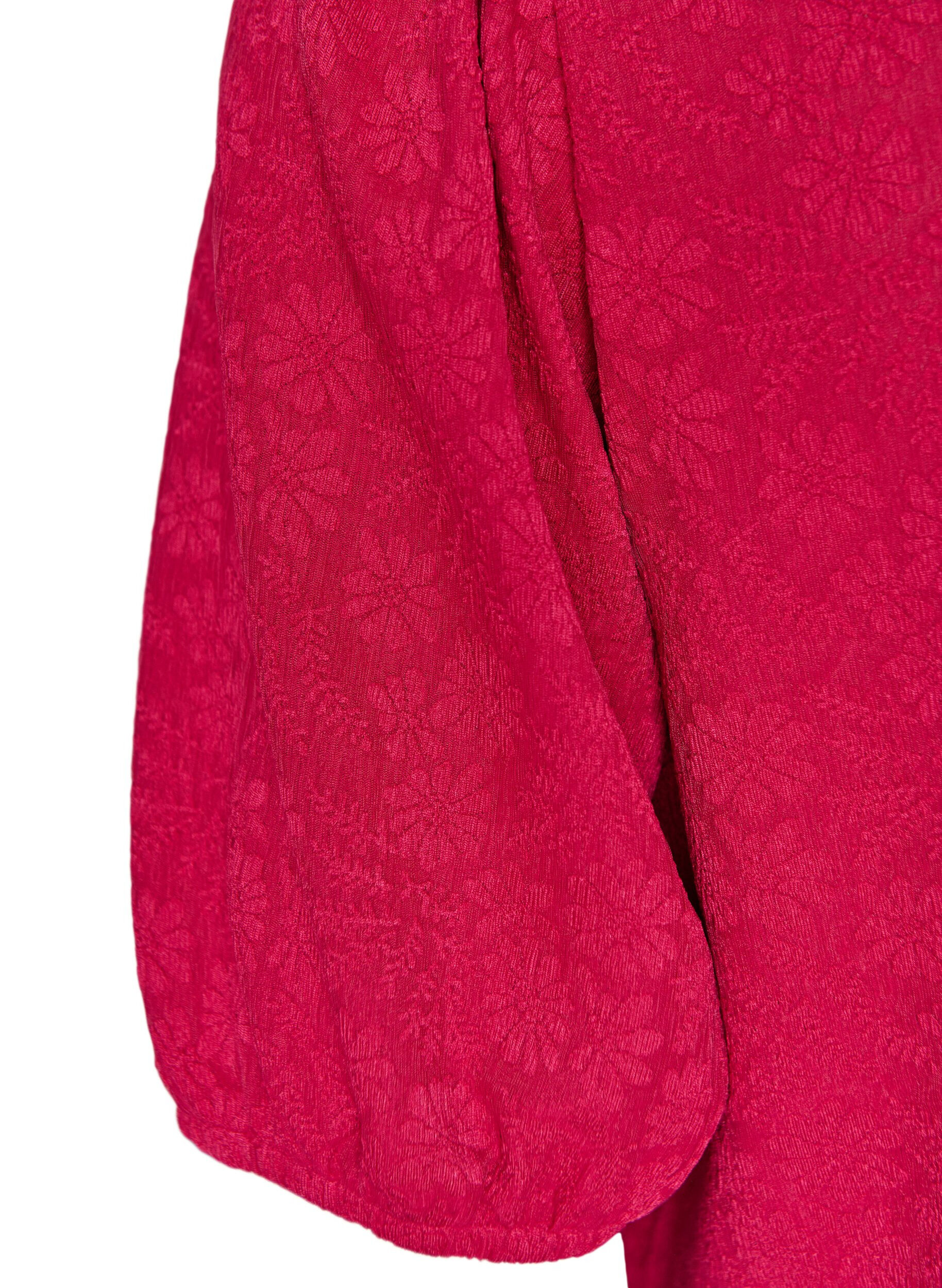 ZizzifashionBlouse with texture and short sleeves, Pink, Packshot image number 3