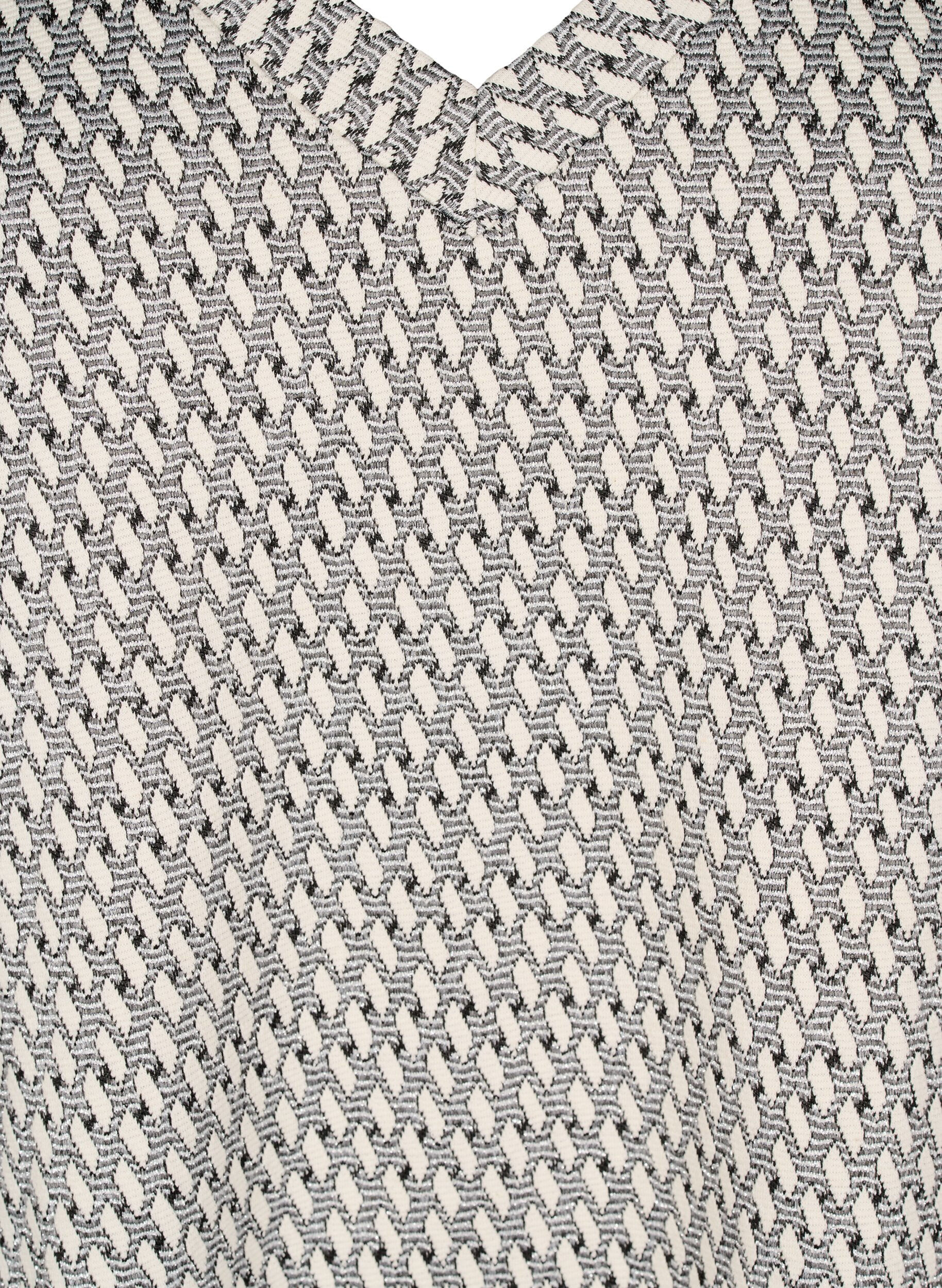 Zizzifashion Blouse with patterned texture and glitter thread, Grey, Packshot image number 2