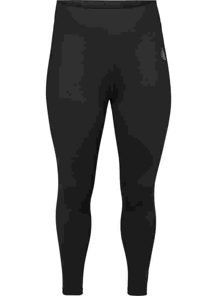 Cropped basic workout leggings, Black, Packshot