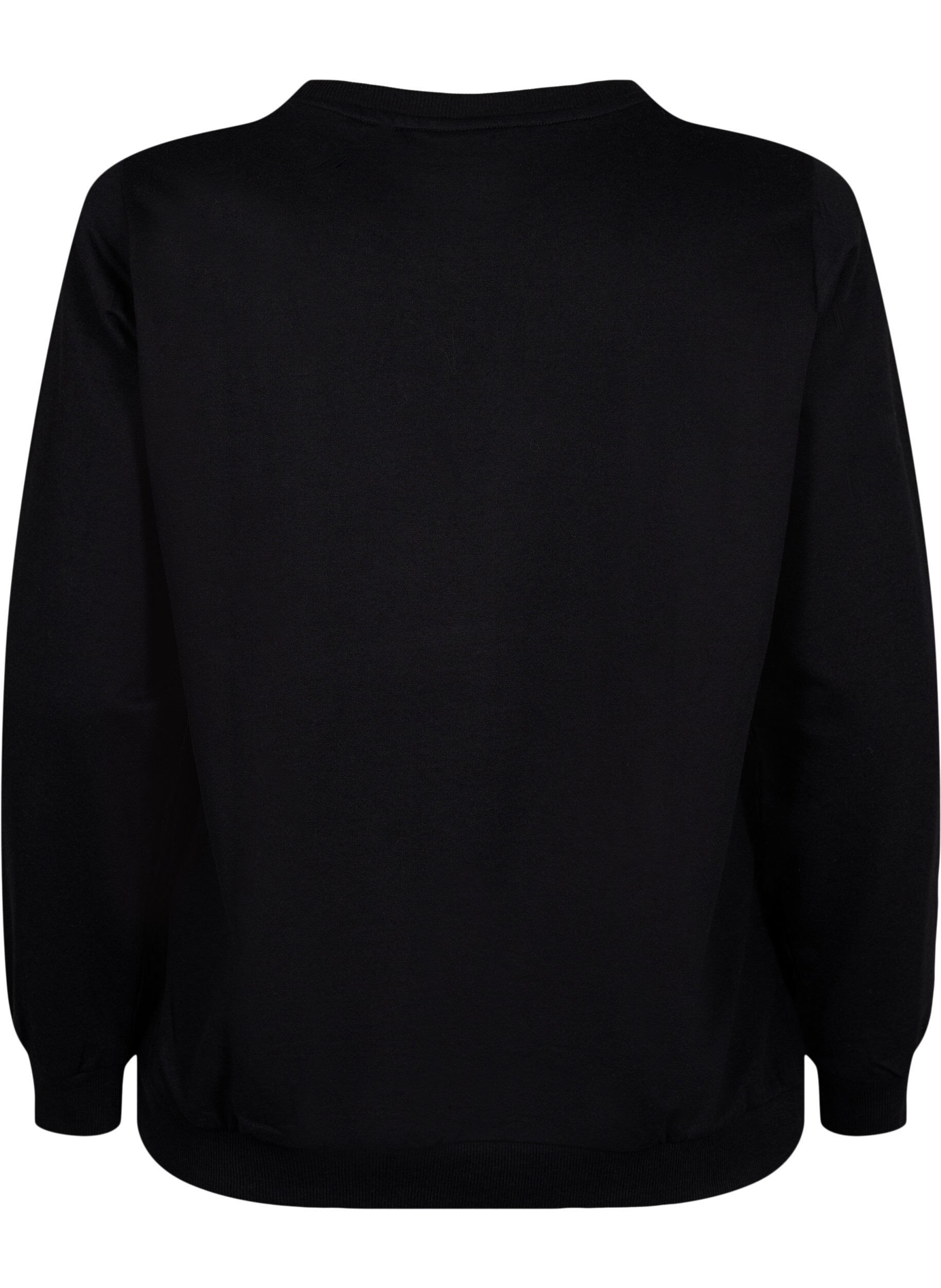 Zizzifashion Sweatshirt with text, Black W. Reset, Packshot image number 1