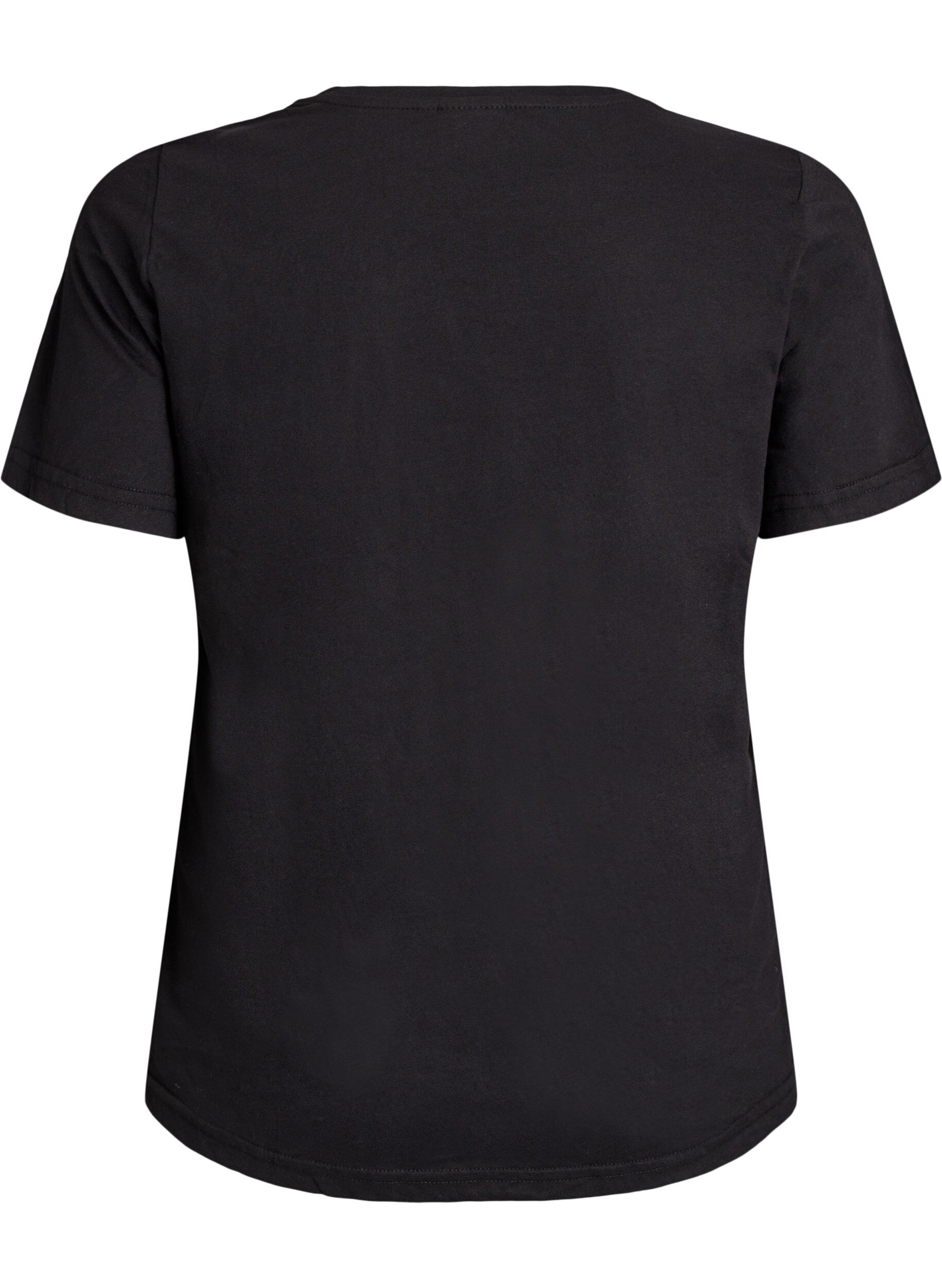 ZizzifashionT-shirt with motif., Black, Packshot image number 1