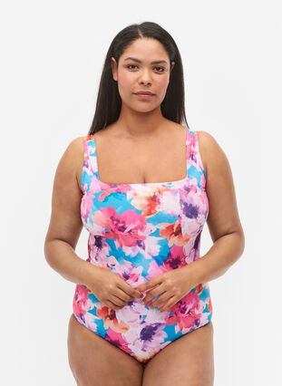 Swimsuit with print, Pink Flower, Model image number 0