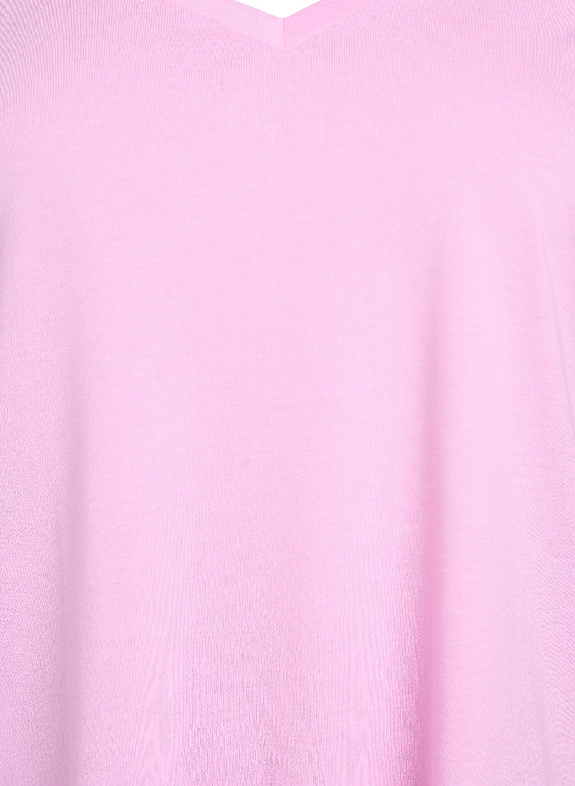 Zizzifashion Short sleeve t-shirt with v-neckline, Pink, Packshot image number 2