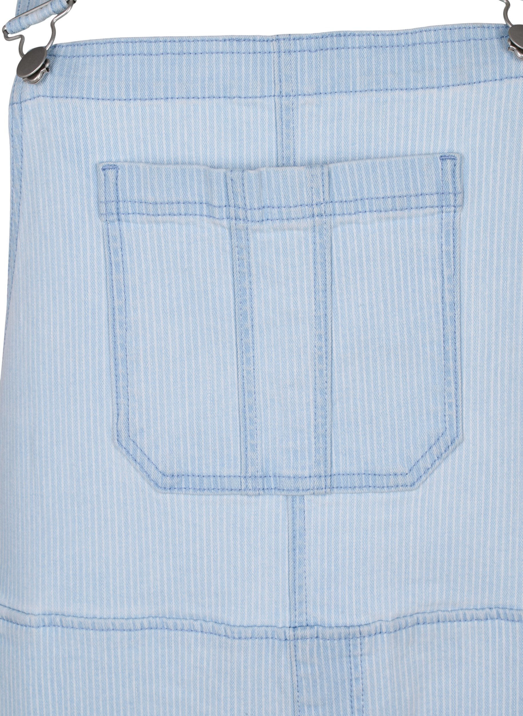 ZizzifashionStriped denim overalls, Light Blue, Packshot image number 2