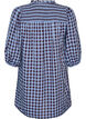 Tunic with gingham check and ruffle collar, Blue, Packshot image number 1