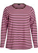 Striped blouse with long sleeves, Dark Bordeaux, Packshot image number 0