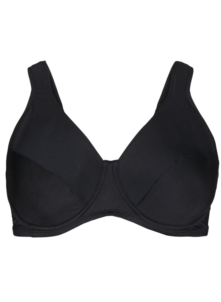 Full cover bikini top with underwire, Black, Packshot image number 0