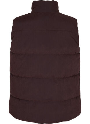 Short vest with high collar and pockets, Black Coffee, Packshot image number 1