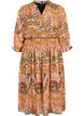 Printed midi dress with smock and 3/4 sleeves, Colorful Ethnic, Packshot image number 0