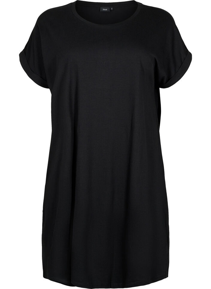 2-pack cotton dress with short sleeves, Living Coral / Black, Packshot image number 2