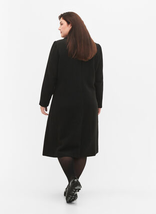 Coat with buttons and pockets, Black, Model image number 1
