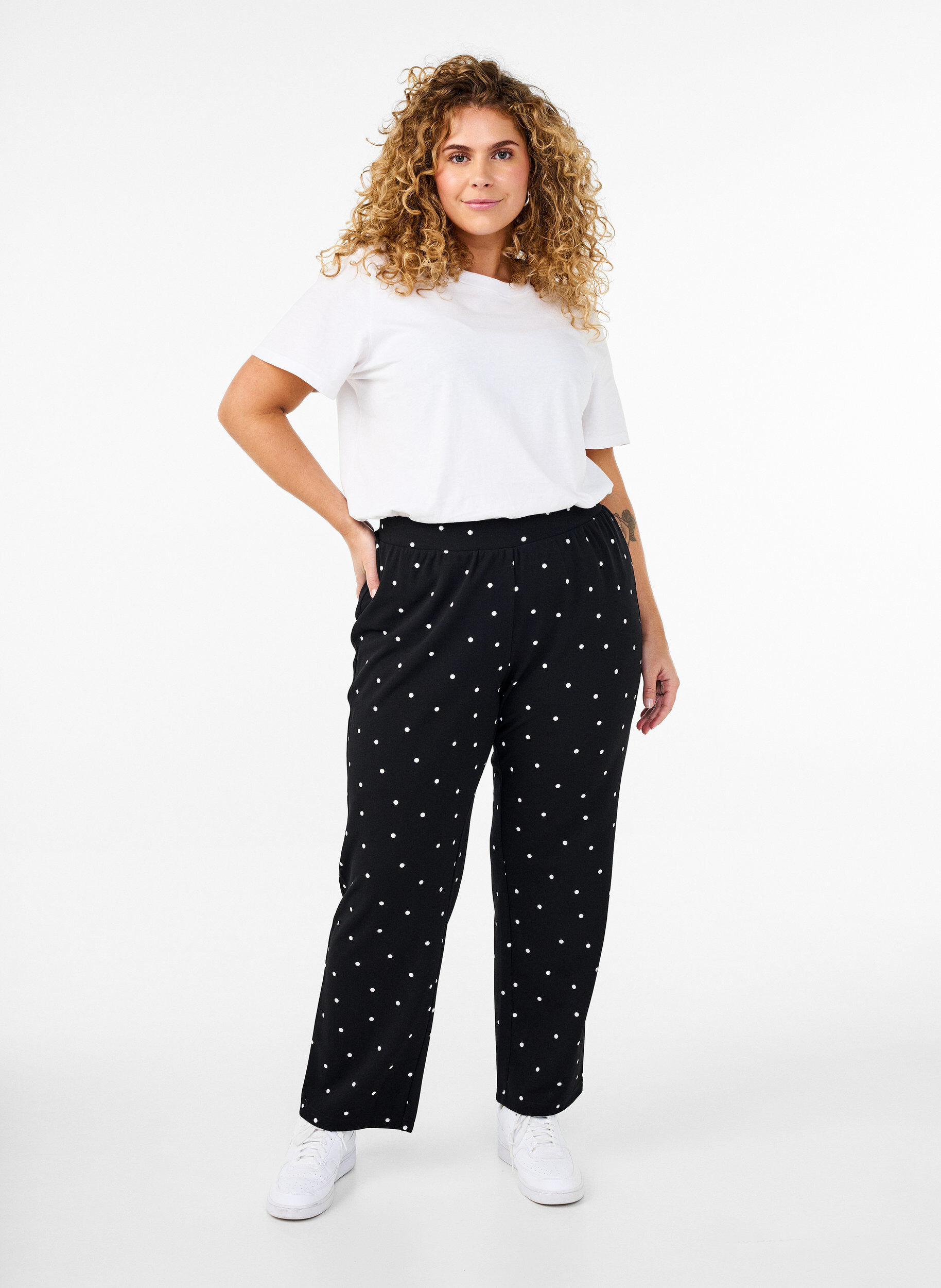 ZizzifashionStraight fit trousers, Black, Model image number 0
