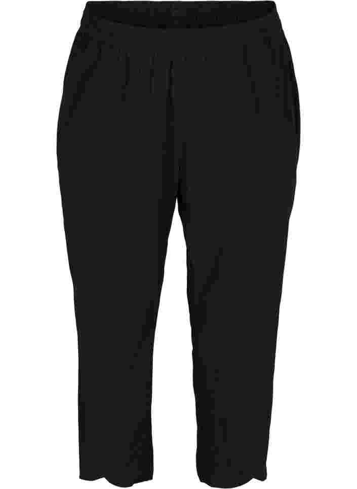 Cropped trousers in cotton, Black, Packshot image number 0