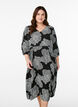 Midi dress with floral print and 3/4 sleeves, Black, Model image number 0