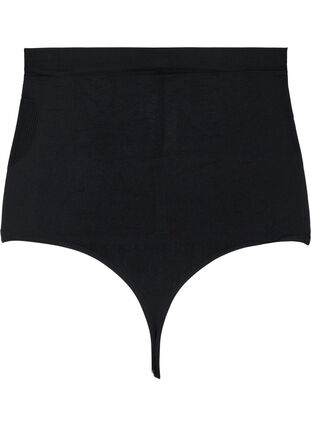 High-waisted shapewear g-string, Black, Packshot image number 1