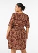 Dress with paisley print and tie-belt, Brown, Model image number 2