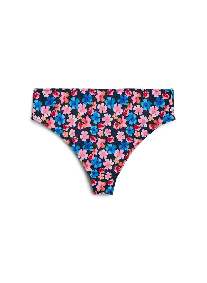 Floral brazilian bikini bottoms, Red, Packshot