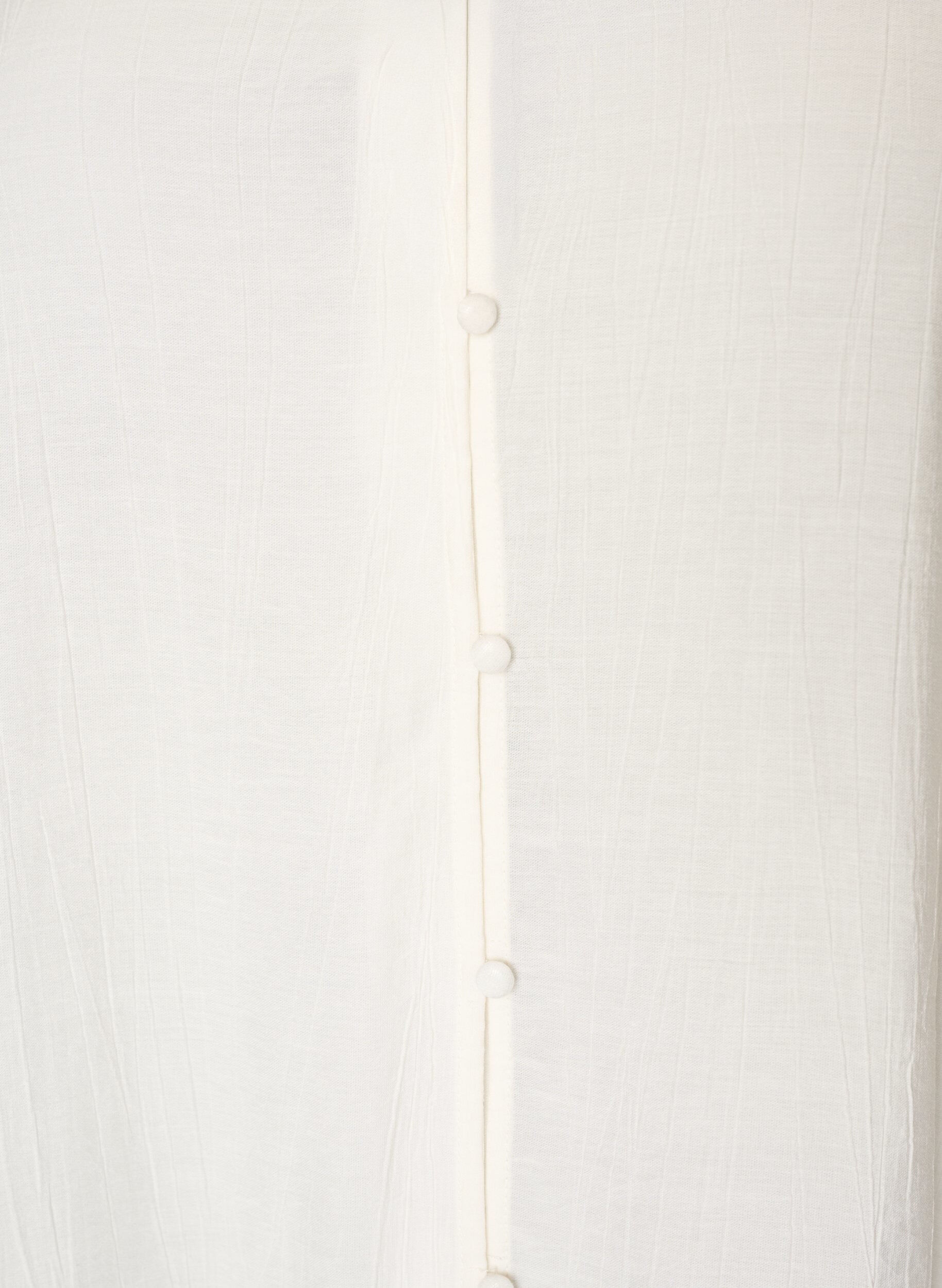 ZizzifashionLoose tunic with crinkled texture and ruffle hem, Vanilla, Packshot image number 2