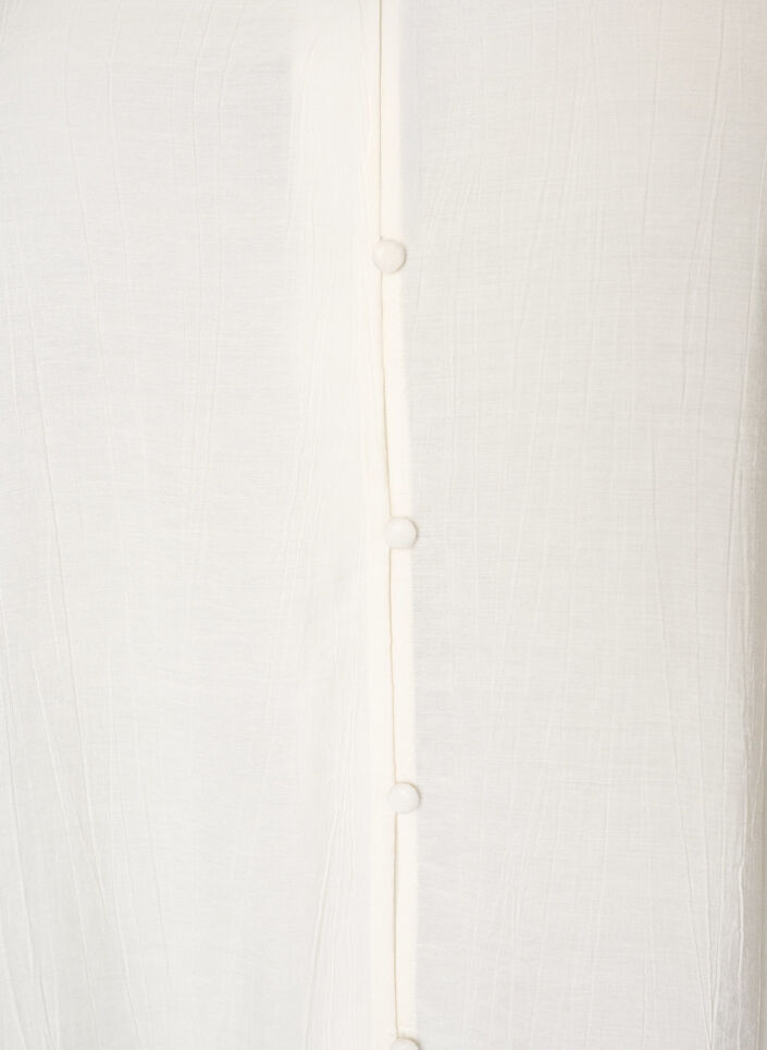 Loose tunic with crinkled texture and ruffle hem, Vanilla, Packshot image number 2