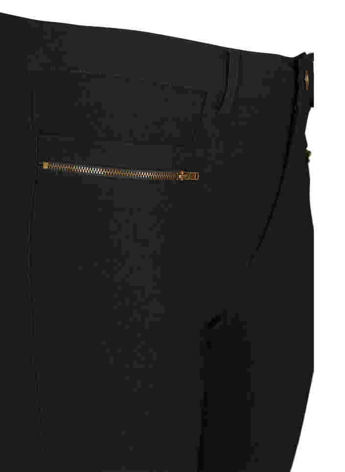 Close-fitting trousers with zip details, Black, Packshot image number 2
