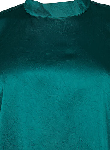 Blouse with 3/4 sleeves and chin collar, Evergreen, Packshot image number 2