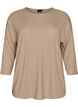 Jersey blouse with 3/4 sleeves, Beige, Packshot image number 0
