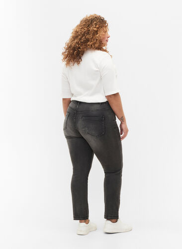 Slim fit Emily jeans with normal waist, Dark Grey Denim, Model image number 1