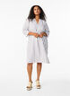 Striped tunic dress in linen-viscose mix, White Stripe, Model image number 2