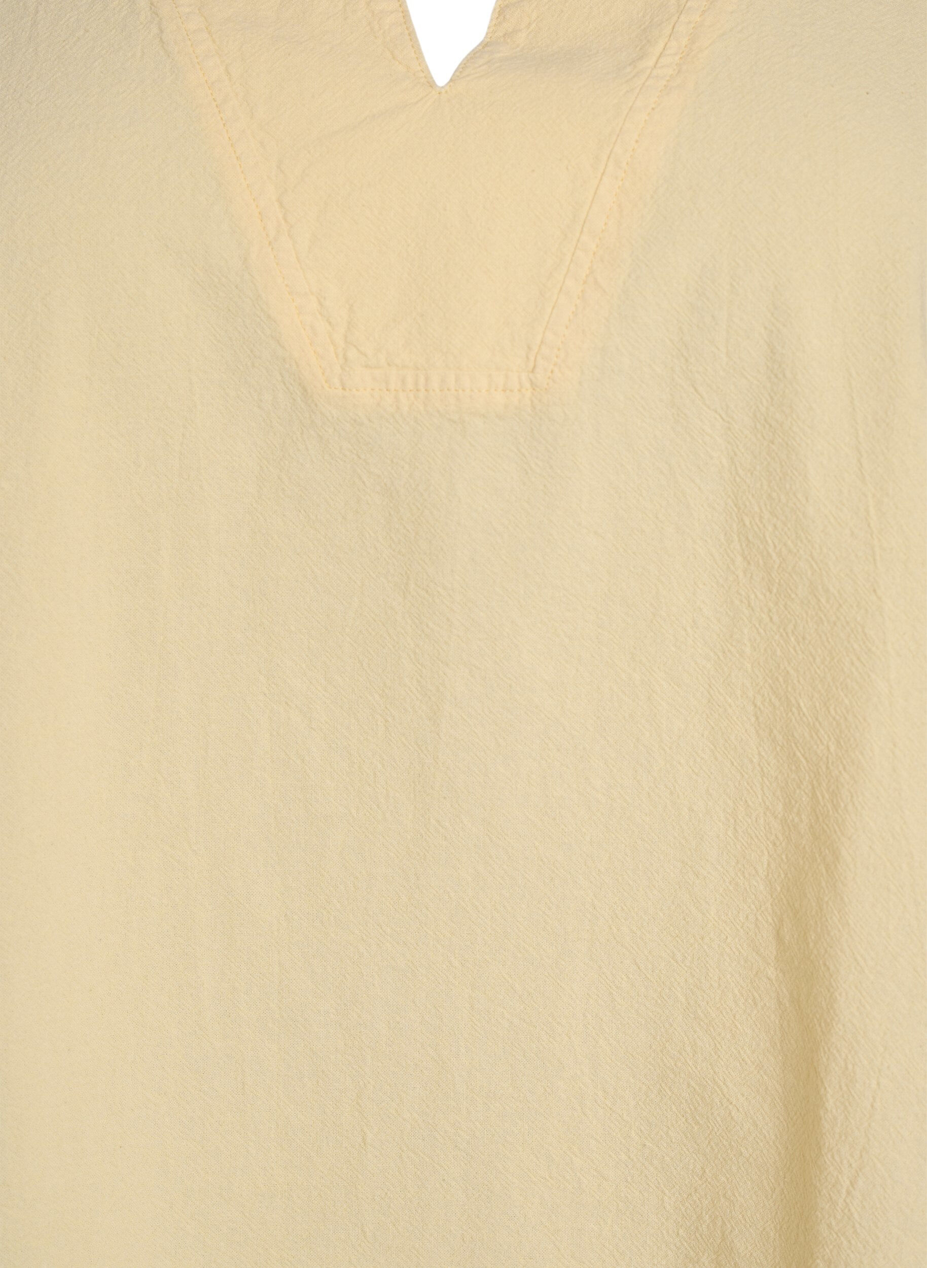 Zizzifashion Loose blouse with collar and 1/2 sleeves, Yellow, Packshot image number 2