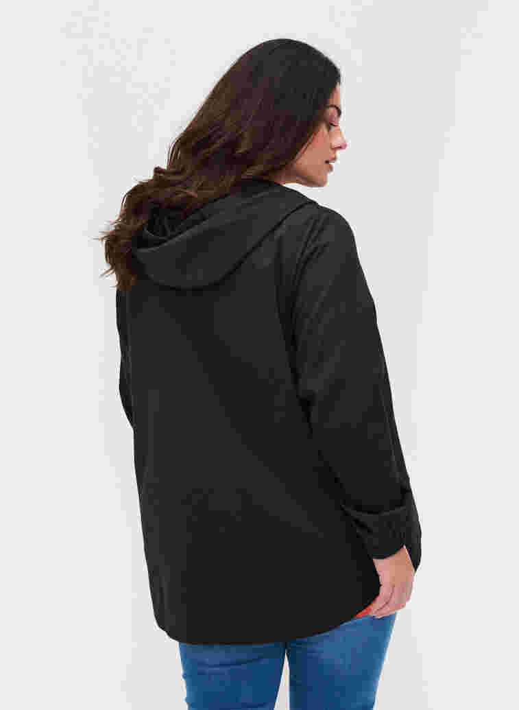 Parka jacket with hood and welt pockets, Black, Model image number 1