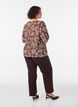 Viscose blouse with V-neck, Brown, Model image number 2