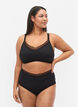 High waisted hipster brief with lace, Black, Model image number 0