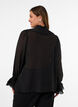 Viscose blouse with ruffles and long sleeves, Black, Model image number 2