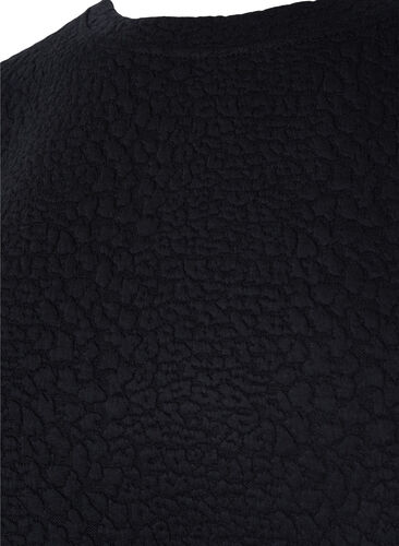 Solid colored blouse with texture, Black, Packshot image number 2
